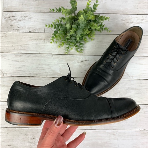 SOLD! Aston Grey Bandino Oxford Dress Shoes - Picture 2 of 8